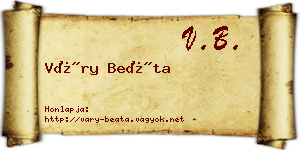Váry Beáta névjegykártya