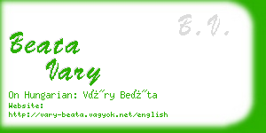 beata vary business card